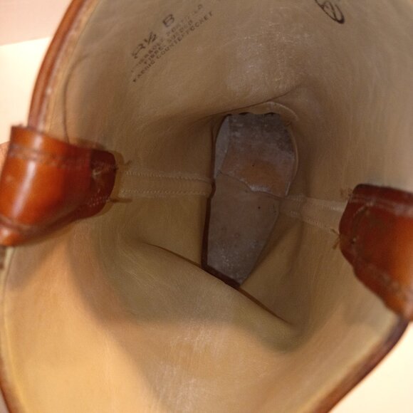 '80s DINGO 8.5M/10W Campus Moto Boots 7205 Square Toe Tan Leather *Almost-New - Picture 15 of 15